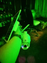 HISMAHO-Cámara de vigilancia IP, monitor de seguridad al aire libre, wifi con panel solar de 8W para la batería, PTZ de 1080P para CCTV, soporta tarjeta SIM 4G