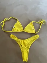 Microbikini brasileño con tanga de mujer, traje de baño liso blanco y negro con tanga y copa pequeña, bikinis sexis de talle alto para playa y piscina de mujer