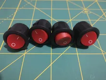 Rocker-Switches Round ON-OFF Black White Mini KCD1-105 6pcs 20mm-Diameter 2-Pin Red