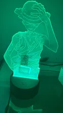 Night-Light Desk-Lamp Bedside-Decor Luffy-Figure Monkey-D Bedroom Color-Changing Anime