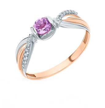 

Gold ring with amethyst sunlight