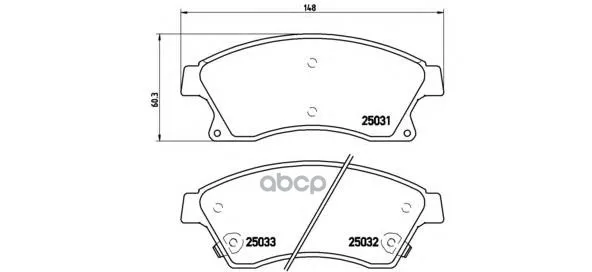 Колодки Тормозные Chevrolet Cruze/Opel Astra J 15" 10- Передние Brembo P59076 Brembo арт. P59076