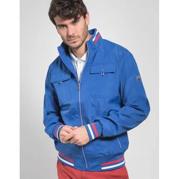 

CLK 1952 man woven jacket jacket Hanko cobalt blue rivetes matching knit collar and cuff Spring Summer