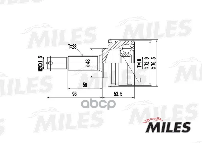 Шрус Nissan Micra K11 1.0 92-00 Нар. Miles Ga20301 Miles арт. GA20301