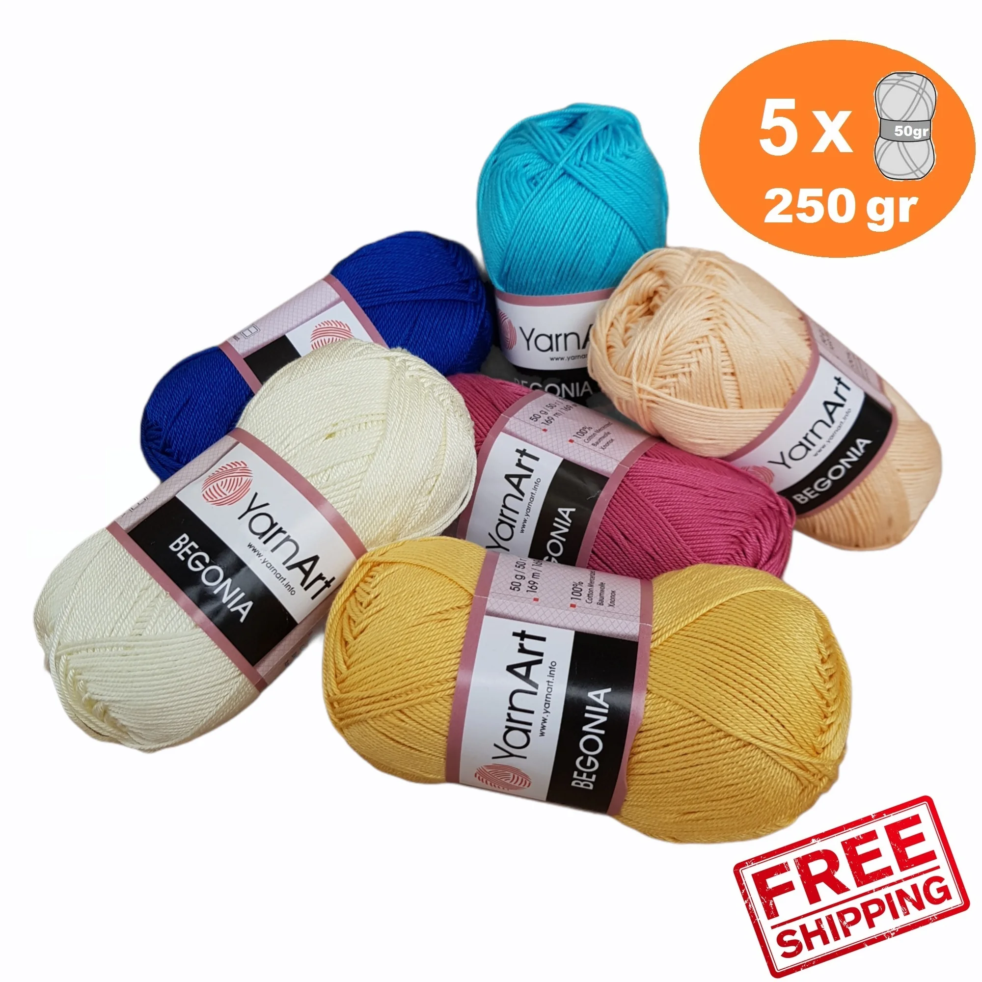 Thread 1 Pack (5 Balls) Alize Cotton Gold Hobby Amigurumi Yarn (1 Ball: 50  Gram/165 Meter) Crochet Tool Kit String Filament