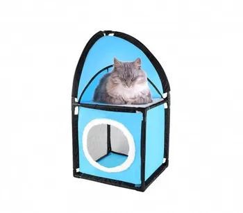 

004065 booth 2 tier for cats KITTY CORNER padded 71x36x36cm