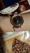 Reloj de pulsera con cielo estrellado para mujer, pulsera femenina romántica e informal, a la moda, Cuero Simple