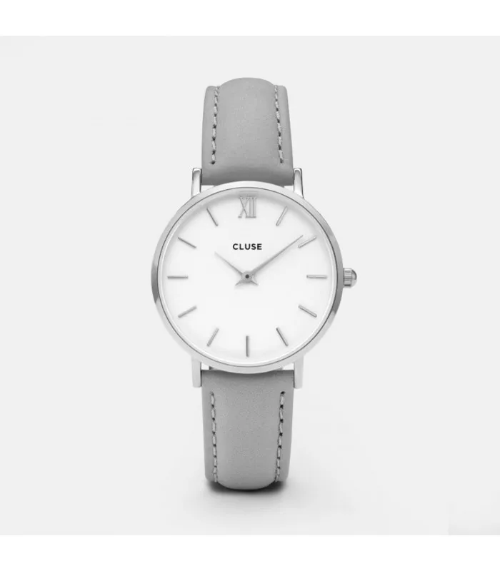 CLUSE часы MINUIT серебристый белый/серый CL30006