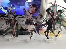 Genshin-figura de Anime de impacto Diluc Venti Klee Keqing Qiqi, soporte acrílico, modelo de placa, decoración de escritorio, señal de pie, llavero de ventilador, regalos