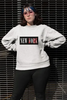 

Angemiel Wear New Lork White Women Sweatshirts