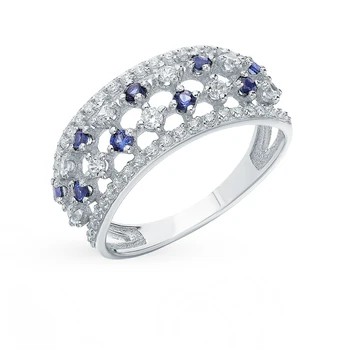 

Silver ring with cubic zirconia sunlight sample 925
