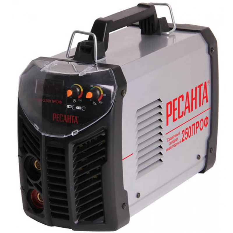 Аппарат сварочный инверторный РЕСАНТА САИ 250 ПРОФ (Сварочный ток 10-250 А, продолжительность включения 70% 250A, макс.диаметр электрода 6 мм, рабочее напряжение 100-260 В)