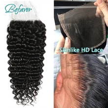 

Invisible HD Lace Closure Deep Wave 5x5 HD Lace Closure Humam Hair with Baby Hair Remy Brazilian Skinlike HD Lace for Women