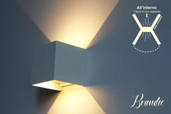 

Wall sconce Led wall Brandie 6W square white warm white casing IP65 double adjustable lighting angle SKU-7079