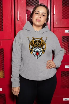 

Angemiel Wear Samurai Monkey Gray Women 'S Hooded Sweatshirt
