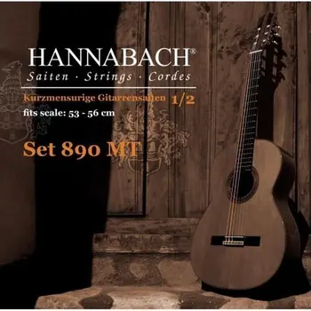 

890mt12 Kinder guitar size string kit for classical 1/2 nylon/silver plated hannabach