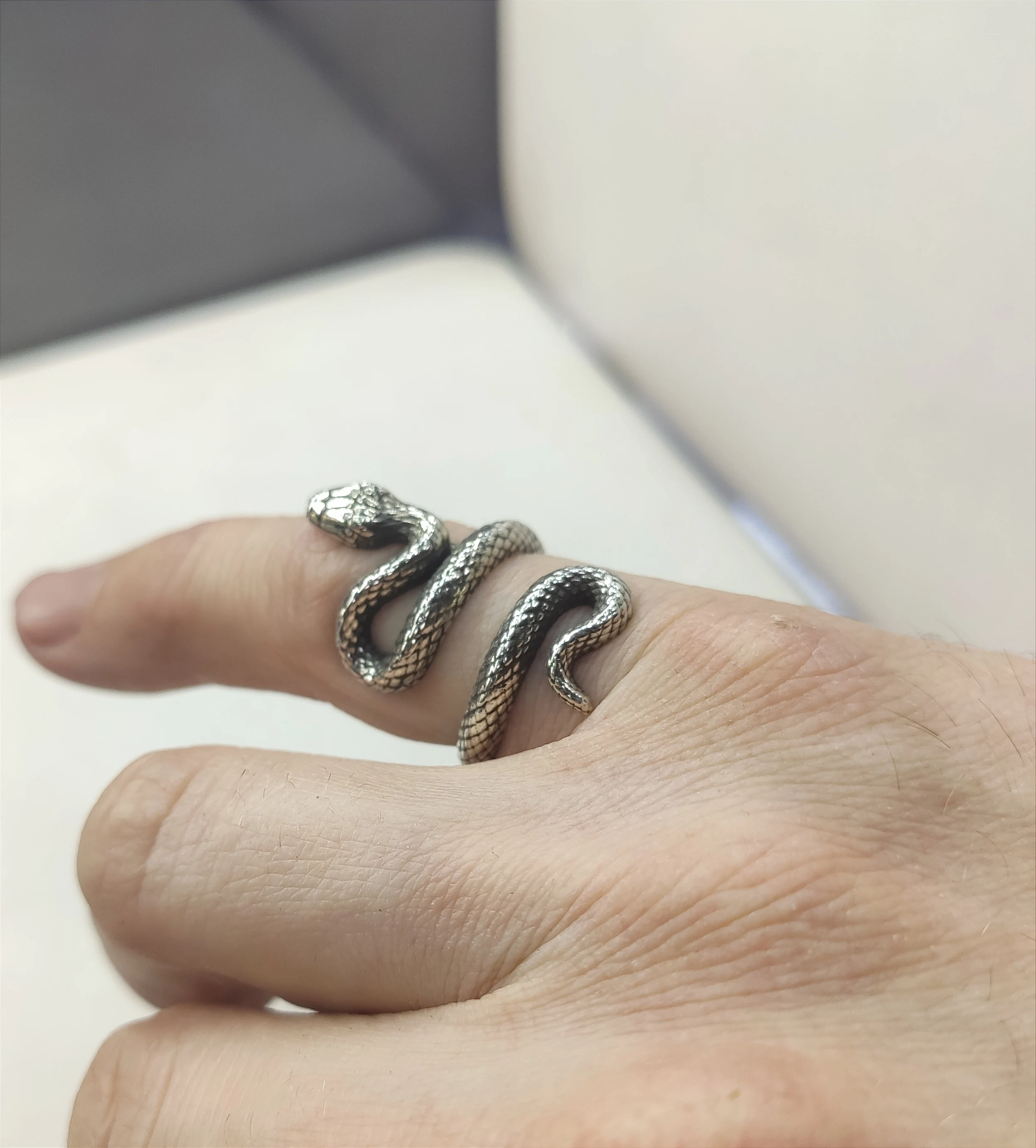 Кольцо змея серебро 925 пробы , кольцо в виде змеи Ширина 30 мм ...