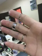 Korean Style New Silver Color Large Rings For Women Wedding Jewelry Statement Adjustable