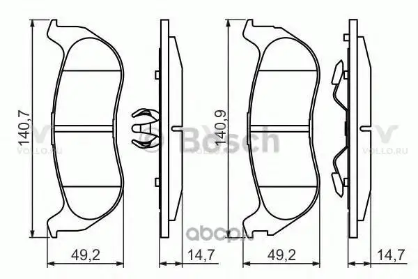 0986494419 BOSCH ДИСКОВЫЕ КОЛОДКИ ЗАДНИЕ