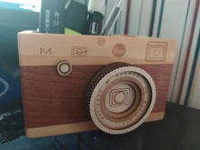 Organizador de maquillaje para el hogar, porta lápiz de madera con cámara creativa