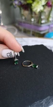 100% de Plata de Ley 925 auténtica para mujer y niña, Pendientes de circonita verde, Pendientes de plata y circonita para niña, cristal ostentoso, joyería fina