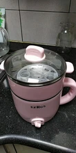 Mini máquina de Cocina eléctrica multifunción para el hogar, olla caliente de una sola/doble capa, olla de arroz multieléctrica, sartén antiadherente, 220V