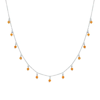 

Silver necklace with carnelian sunlight sample 925