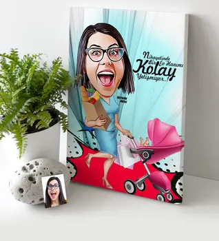 

Personalized Housewife Cartoon Canvas Table (30x50 cm.) 1