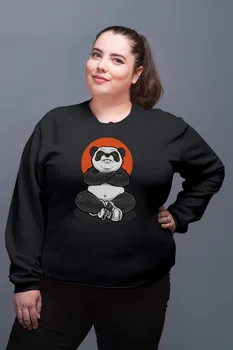 

Angemiel Wear Fighter Panda Black Women Sweatshirt