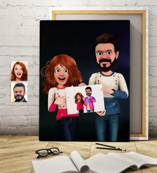 

Personalized Valentine 'S Animation Caricature Of Canvas print 50x70cm -33