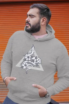 

Angemiel Wear Triangle Flower And Snake Gray Men 'S Hooded Sweatshirt