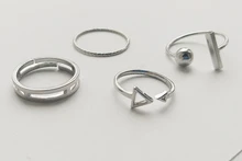 Nueva moda de lujo 4 unids/set estilo coreano anillos Simple Joker de Metal anillo de dedo plateado ajustable para el regalo de las mujeres, anillo de