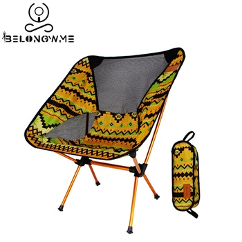 

Outdoor Portable Camping Beach Moon Chair TravalFishing Hiking BBQ Office Ultralight Stool Foldable Light Weight Non-slip Seats