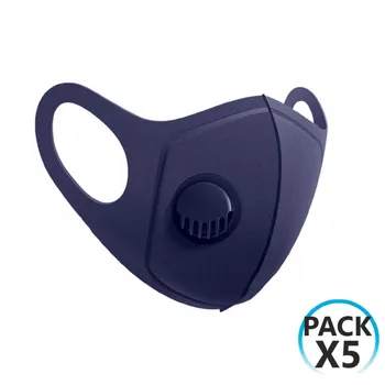 

Pack 5 reusable valve masks navy blue O91