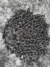 Coleta con cordón vigoroso, extensión de pelo rizado Afro, Clip sintético en cola de poni, extensión de cabello afroamericano