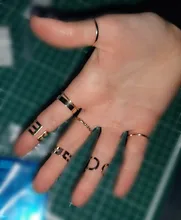 KISSWIFE-Juego de 8 anillos de color dorado para mujer, diseño redondo simple, hecho a mano, anillo geométrico, regalos de joyería para mujer