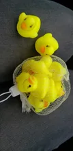 12 unids/set agua de baño juguetes flotante blando de goma pato sonido al estrujar Squeaky juguete | Baño de pato de juguete | Bebé juguetes de baño