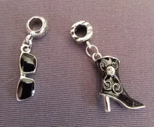 Boosbiy-colgante de cristal con cuentas chapadas en plata para mujer, pulsera con abalorios de corazón, muñeca, marca de bricolaje, 2 uds., gran oferta