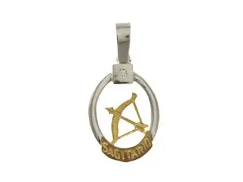 

Pendant 18 K gold with horoscope Sagittarius bicolor