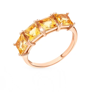 

Gold ring with citrine sunlight sample 585