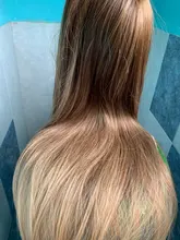 Pelucas de cabello Natural para Mujeres Afro, pelo sintético largo y liso, color marrón ombré, resistente al calor, a la moda, para Cosplay diario