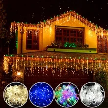 

LED Curtain Christmas Fairy String Lights 8 Lighting Modes for Bedroom Wedding Party Home Thanksgiving Outdoor Indoor Dorm Wall