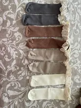 Primavera nueva 4 par/lote calcetines de niñas bebé largo Calcetines niños de la longitud de la rodilla de algodón suave bebé NIÑOS Calcetines de 1-6 años hasta la rodilla calcetines de encaje