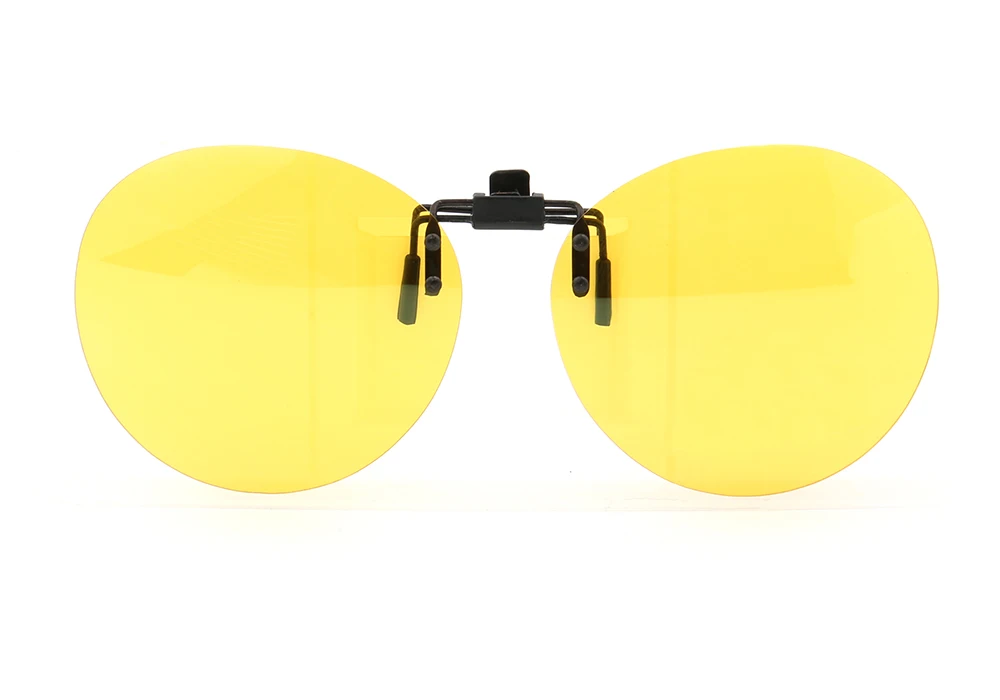 Поляризованные Круглые Солнцезащитные очки с зажимом, зажим для линз, откидные линзы для мужчин и женщин, Модный классический портативный чехол для переноски солнцезащитных очков с защитой от ультрафиолета - Цвет линз: Night vision