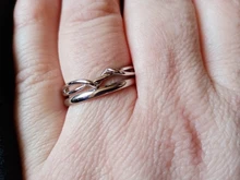 Anillos de plata S925 con líneas geométricas superpuestas, joyería para mujer, joya de anillo abierto de boda