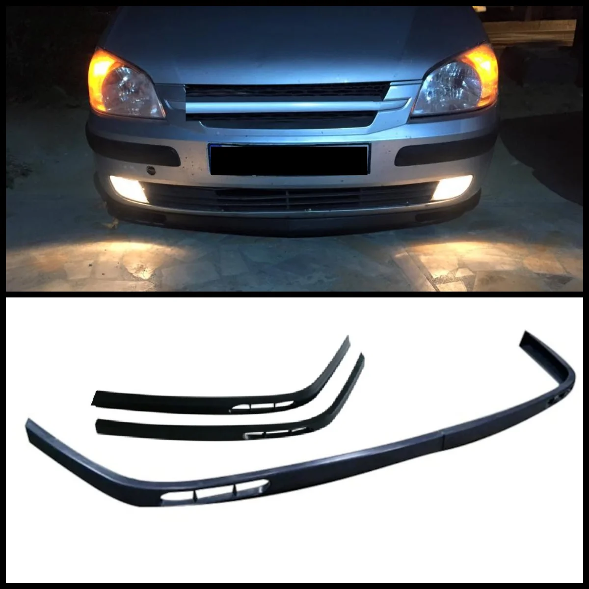 

For Hyundai Getz Laguna Model Front Bumper Lip Universal 2pcs Diffuser Black Bumper Lip Spoiler Body Kit Tuning