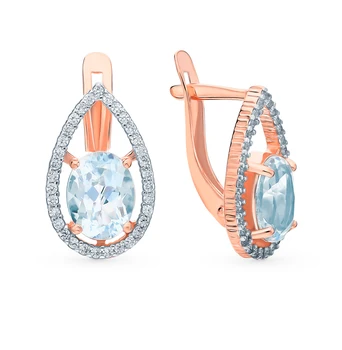 

Gold earrings with cubic zirconia sunlight sample 585