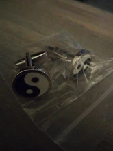 Gemelos de esmalte negro metálico para hombre, diseño clásico, botones de puños de camisa francés, cobre plateado, alta calidad