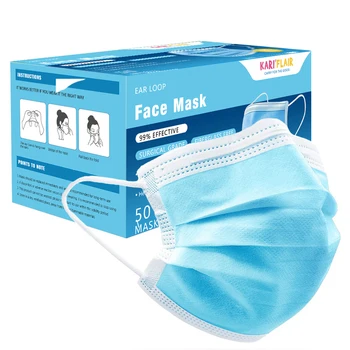

Non-woven Masks Disposable Face Mask 3-Layer 50pcs/box Mouth Masks with Structure reduction of Particles