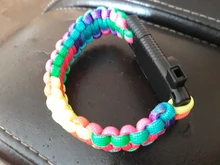Brazalete de supervivencia al aire libre para hombres y mujeres, Paracord trenzado, multifunción, para acampada, rescate, pulsera de emergencia, brújula, cuchillo, silbato